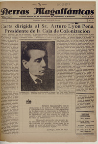 Tierras Magallánicas, número 1, 4 de agosto de 1935