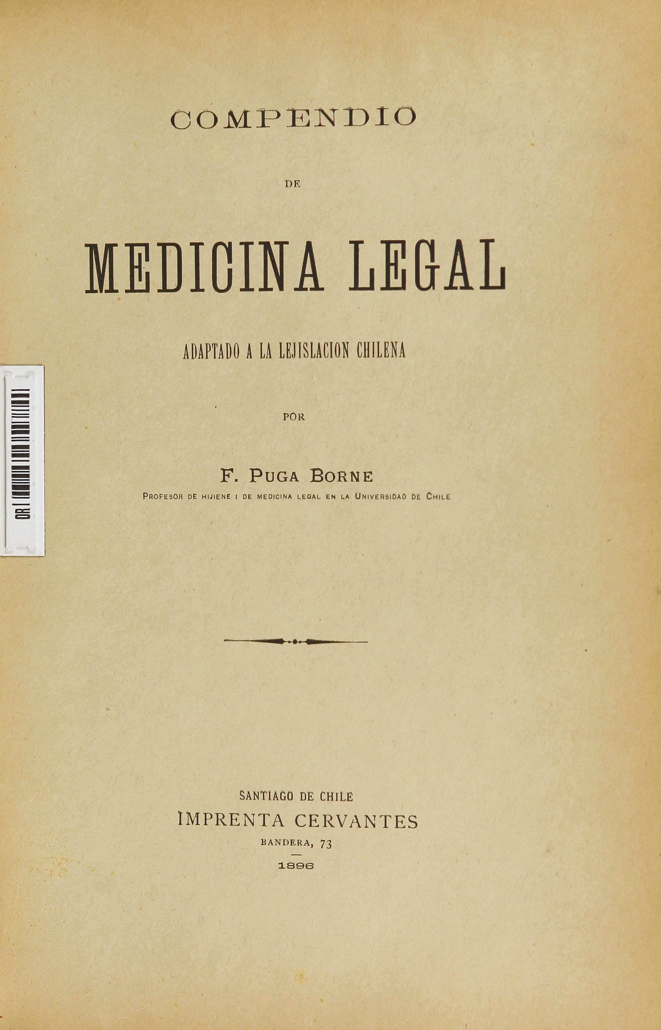 Compendio de medicina legal : adaptado a la lejislación chilena, vol. 2
