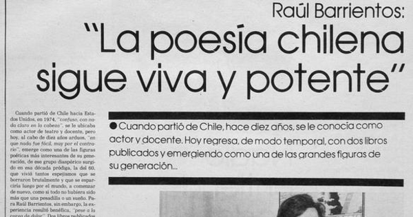 La poesía chilena sigue viva y potente