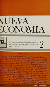 Revista Nueva Economía. Número 2, enero-abril de 1972