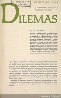 Revista Dilemas. Año II, número 4, septiembre 1968