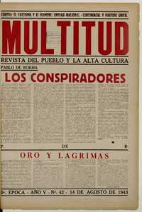 Multitud. Año 5, número 42, 14 de agosto de 1943