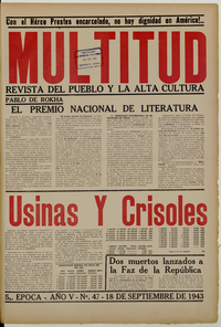 Multitud. Año 5, número 47, 18 de septiembre de 1943