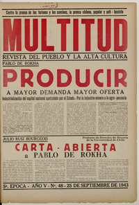 Multitud. Año 5, número 48, 25 de septiembre de 1943