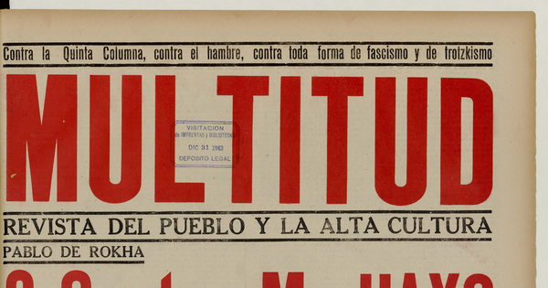 Multitud. Año 6, números 61, 62, 63, 1 de enero de 1944