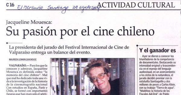 Jacqueline Mouesca: su pasión por el cine chileno