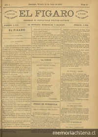 El Fígaro: periódico político-satírico. Santiago, 19 de julio de 1890