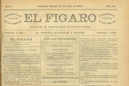 El Fígaro: periódico político-satírico. Santiago, 26 de julio de 1890