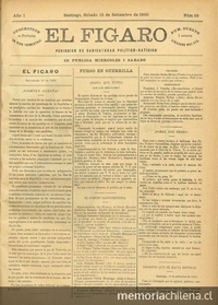 El Fígaro: periódico político-satírico. Santiago, 13 de septiembre de 1890