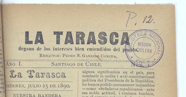 La Tarasca. Santiago, 25 de julio de 1890
