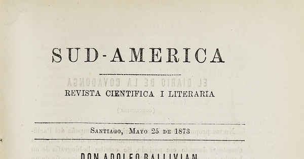 Sud-América. Tomo 1, [10 de junio de 1873]