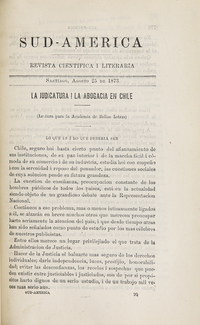Sud-América. Tomo 1, 25 de agosto de 1873