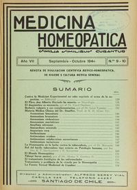 Medicina homeopática, números 9-10, septiembre-octubre de 1944