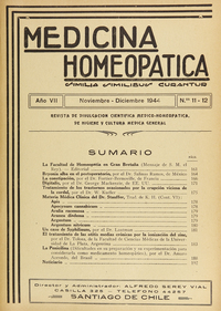 Medicina homeopática, números 11-12, noviembre-diciembre de 1944