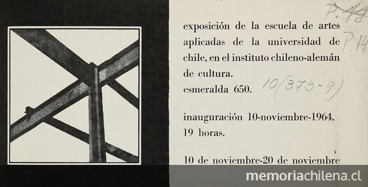 [Exposición en el Instituto Chileno-Alemán de Cultura : inauguración 10 noviembre 1964]