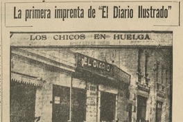 Pie de foto: Suplementeros de El Diario Ilustrado en huelga. 1902