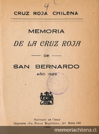 Memoria de la Cruz Roja de San Bernardo: Ano 1929