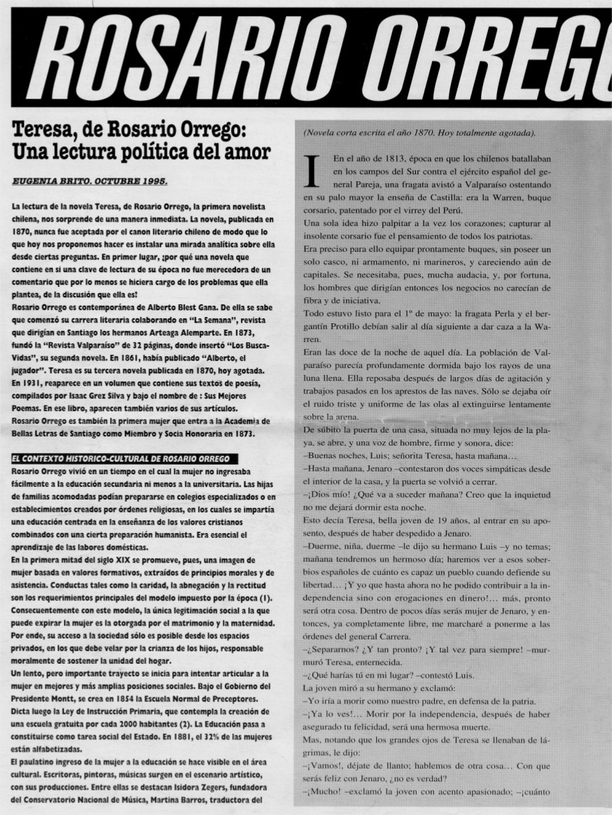 Rosario Orrego: Teresa