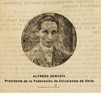 Alfredo Demaría. Presidente de la Federación de estudiantes de Chile
