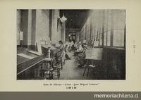 Pie de Foto: Sala de dibujo del Liceo de señoritas "José Miguel Infante", 1913