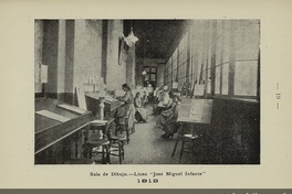 Pie de Foto: Sala de dibujo del Liceo de señoritas "José Miguel Infante", 1913