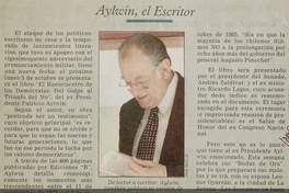 "Aylwin el escritor", E Mercurio, (Santiago), 27 de septiembre de 1998, p. D8