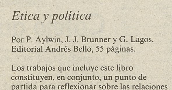 "Escaparate", Las Últimas Noticias, (Santiago), 15 de septiembre, 1991, p. 36.