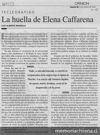 "La huella de Elena Caffarena", El Mercurio, (Santiago), 22 de marzo, 2003, p. 15.