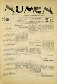 Numen. Año 1, número 6, 3 de enero de 1919