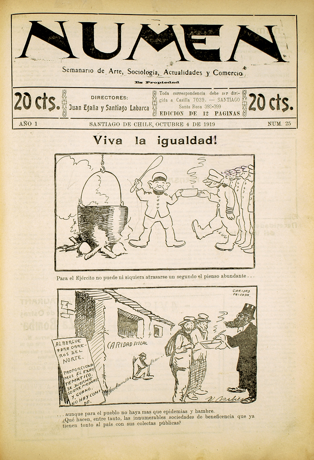 Numen. Año 1, número 25, 4 de octubre de 1919
