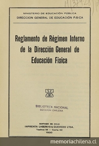 Reglamento de régimen interno de la Dirección General de Educación Física.