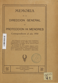 Memoria de la Dirección General de Protección de Menores, 1931