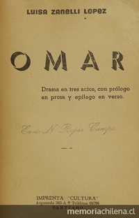 Omar: drama en tres actos, con prólogo en prosa y epílogo en verso