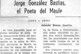 Jorge González Bastías: el poeta del Maule