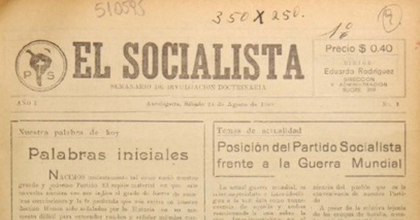 El Socialista. Semanario de divulgación doctrinaria.