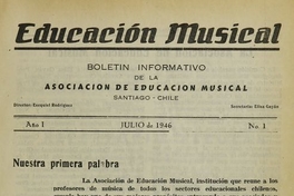 Repertorio Escolar. Asignatura ·Educación Musical" para el primer año de los Liceos en que se aplica el plan de renovación gradual de la enseñanza