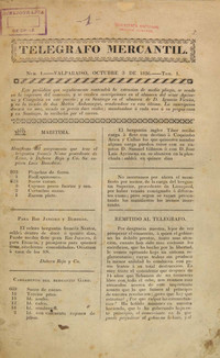 Telégrafo mercantil: años 1-2, números 1-9 del 3 de octubre de 1826 al 28 de mayo de 1827