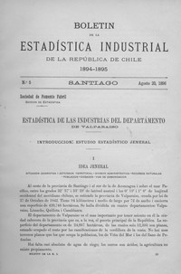 Estadística de las industrias del departamento de Valparaíso.