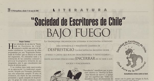 Sociedad de escritores de Chile bajo fuego