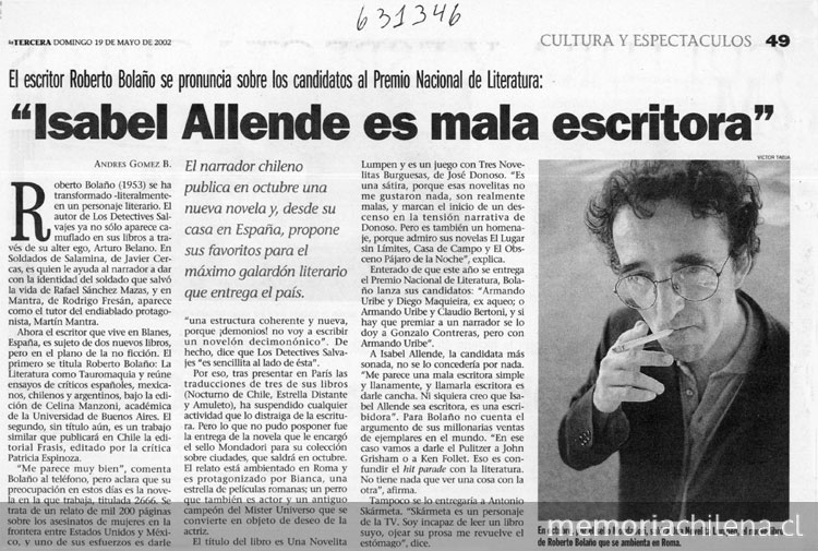 "Isabel Allende es mala escritora"