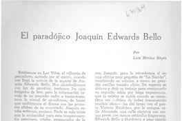 El paradójico Joaquín Edwards Bello