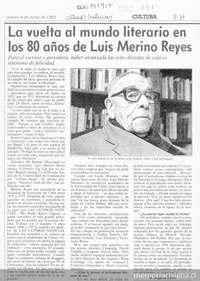 La vuelta al mundo literario en los 80 años de Luis Merino Reyes