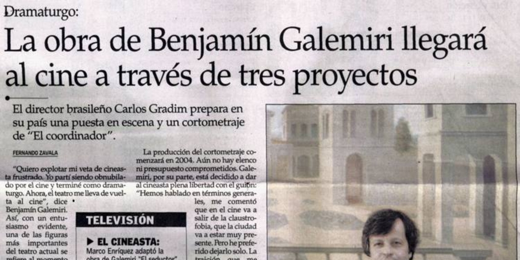 La obra de Galemiri llegará al cine a través de tres proyectos