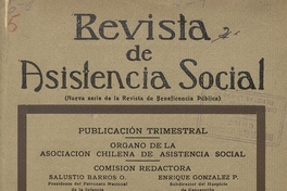"El hospital moderno y sus relaciones con la comunidad, sus deberes mutuos", Revista de Asistencia Social, I, (1): 9-34, 1932