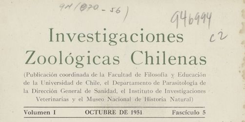 Ecología de un bosque relicto en Quintero. Chile Central. Santiago: Ed. Universitaria, 1951. 19 p.