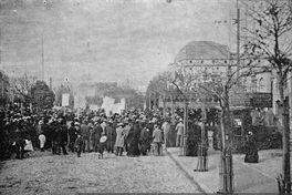 Durante el meeting en la Avenida del Brasil (Huelga del 16 de mayo de 1903)