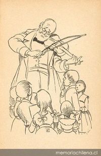 Violinista y niños