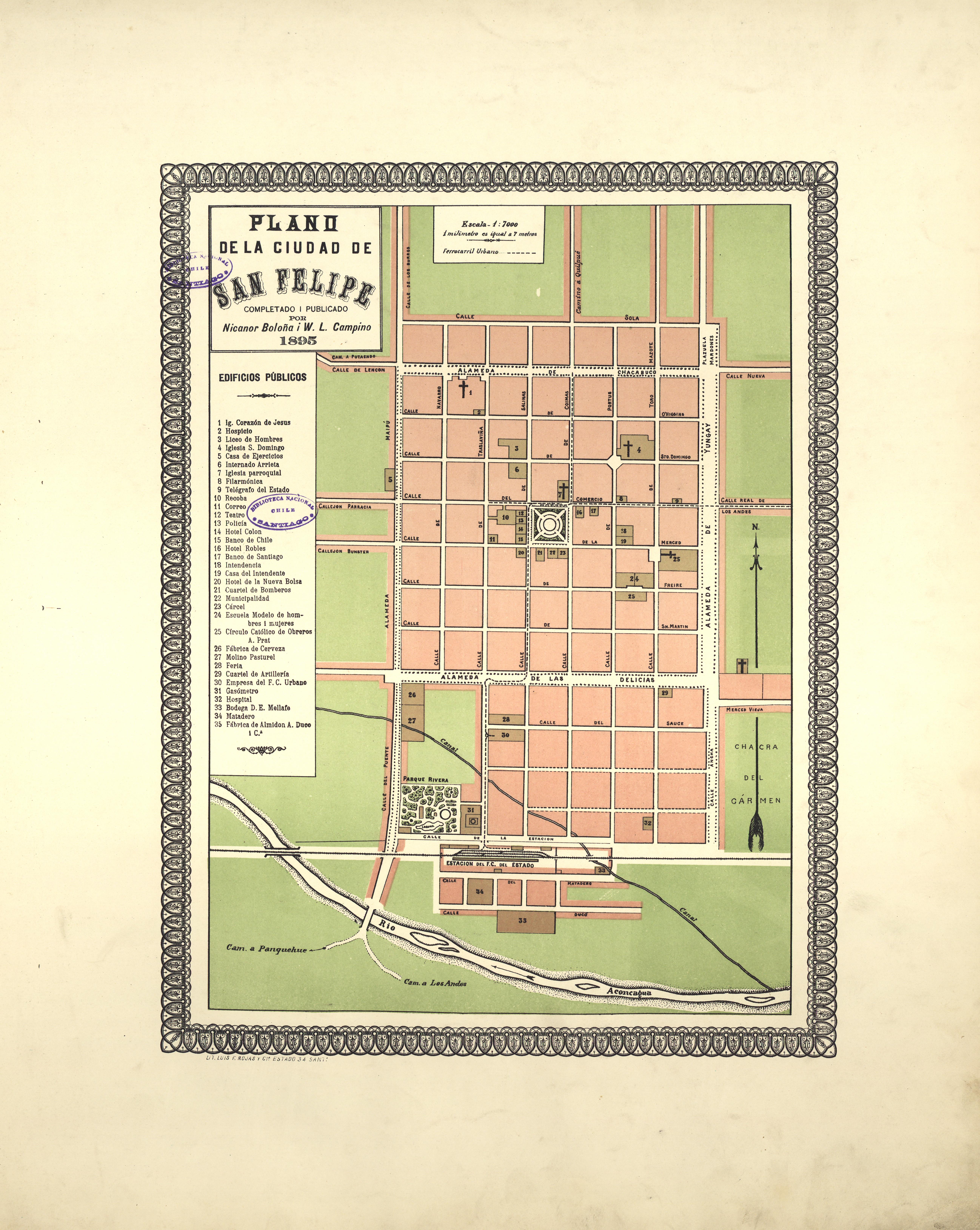 Plano de la ciudad de San Felipe, 1895