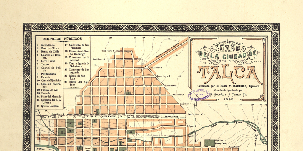 Plano de la ciudad de Talca, 1895