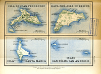 Isla Juan Fernández, Isla Rapa-Nuí o Isla de Pascua, Isla Santa María, Islas San Félix i San Ambrosio
